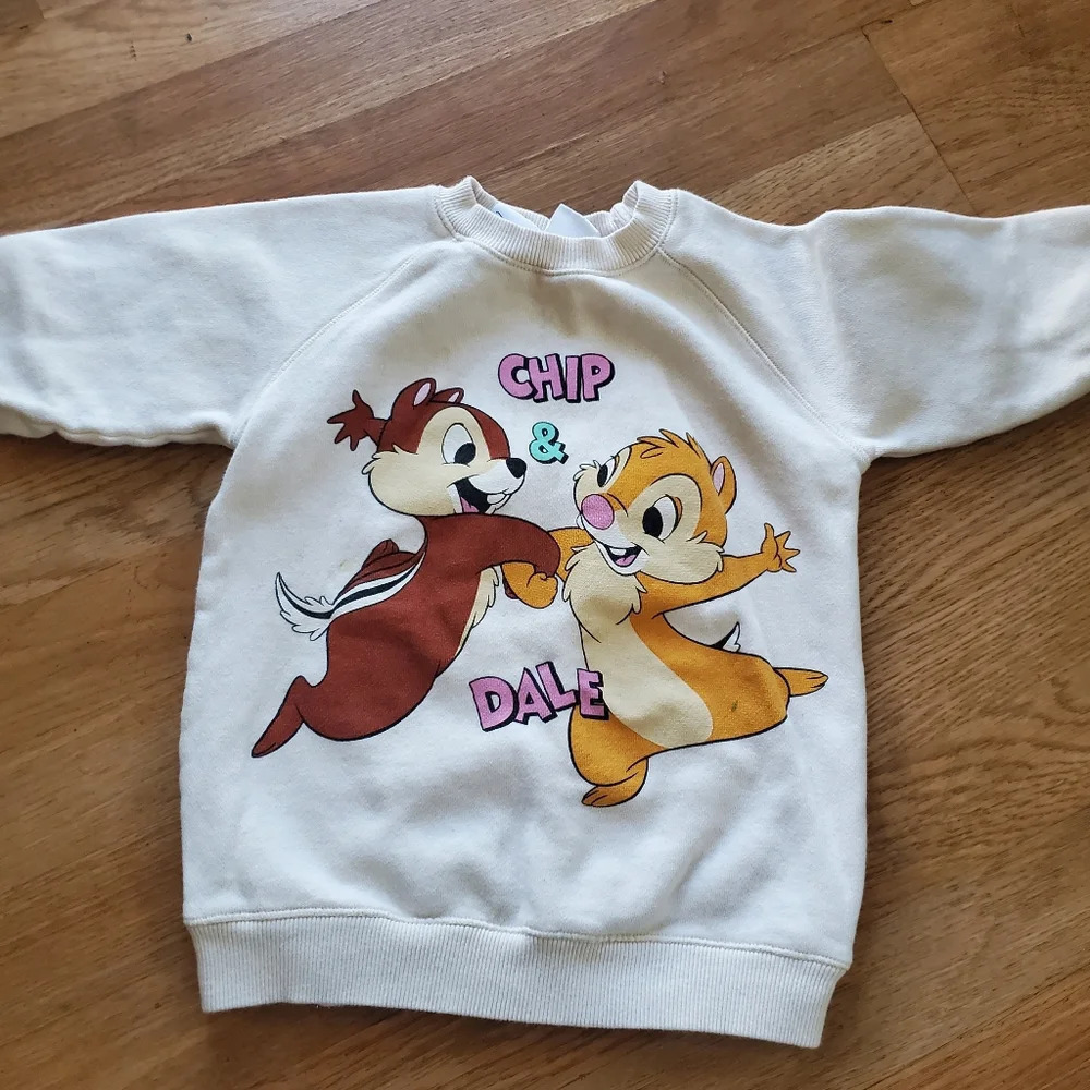 Disney's x Zara Chip & Dale kids pullover crewneck size 2 - 3 yrs